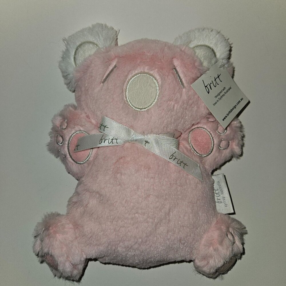 Pink Koala Bear Plush Lovey Britt Design Australia SUPER SOFT Baby Toy w/TAG